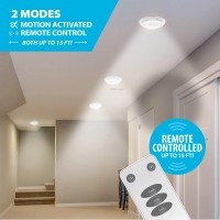 Bell+Howell Wireless Ceiling Spotlight Led Ceiling Light Fixture, Instant Installation, 300 Lumens, 3500K Soft Light, 360 Wide Angle Light, Remote Control, Timer & Motion Functions Includes 3M Tape