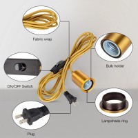 Hanging Lights With Plug In Pendant Light Cord Kit Fixture Bulb Socket Golden Extension Lantern Fabric Lamp Cord Switch Replacem