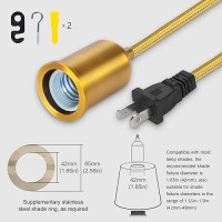 Hanging Lights With Plug In Pendant Cord Switch Golden Light Bulb Socket With Cord Industrial Extension Rope Diy Lamp Replacemen