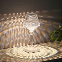 Crystal Lamp,Acrylic Crystal Table Lamp Cordless Diamond Lamp 3 Colors Rechargeable Crystal Lamp Touch Control For Living Room,Home,Office, Decorative Table Light For Party Dinner,Valentines Day Gifts