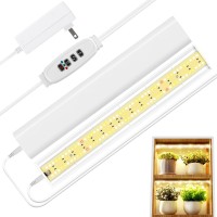 Foxgarden Grow Light Strip For Indoor Plants, Full Spectrum 192 Led Bright Grow Lamp With Auto On/Off Timer 4/8/12H, 10 Dimmable Brightness, 2 Packs