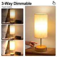 Yarra-Decor ?Upgraded? Bedside Lamp With Usb A+C Charging Ports & Ac Outlet Touch Control Table Lamp For Bedroom 3 Way Dimmable Nightstand Lamp With White Shade For Home Office, Dorm(Bulb Included)