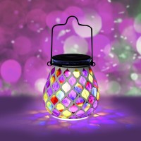 Mosaic Solar Lanterns - Solar Hanging Lanterns Outdoor Waterproof Solar Table Lights For Garden, Patio, Party, Yard, Outdoor Decor (Diamond)