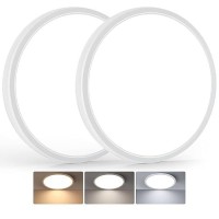 Brighthome 250W Equivalent 12In Led Flush Mount Ceiling Light Fixtures 24W 3000K4000K6500K Adjustable Slim Dimmable Ceiling