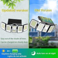 Geomade Bright Solar Flood Lights Outdoor Waterproof Dusk To Dawn Powered Security Spot Lighting Motion Sensor Lamp For Yard O