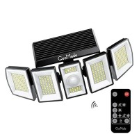 Geomade Bright Solar Flood Lights Outdoor Waterproof Dusk To Dawn Powered Security Spot Lighting Motion Sensor Lamp For Yard O