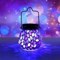 Mosaic Solar Lanterns - Solar Hanging Lantern Outdoor Waterproof Solar Table Lamps Night Lights For Garden, Patio, Party, Yard, Outdoor Indoor Decor