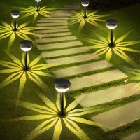 Linkind Solar Pathway Lights 8 Pack Super Bright Solar Outdoor Lights Waterproof Backyard Lighting Solar Path Lights Adjustab