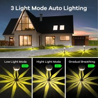 Linkind Solar Pathway Lights 8 Pack Super Bright Solar Outdoor Lights Waterproof Backyard Lighting Solar Path Lights Adjustab