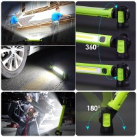 Work Light, 2500Lm Bright Led Work Lights, 5200Mah Rechargeable Magnetic Underhood Work Light With Hooks, Cordless Battery Powered Mechanic Light For Car Repairing/Inspection/Garage/Workshop/Emergency