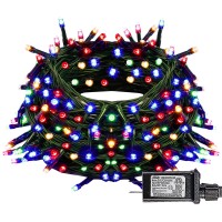 Dazzle Bright Christmas Lights, 100 Led 33Ft Christmas String Lights Plug In With 8 Modes, Waterproof Christmas Decorations For Xmas Indoor Outdoor Party Home Tree Decor, Multi-Colored