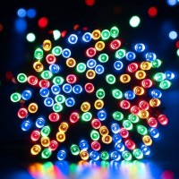 Dazzle Bright Christmas Lights, 100 Led 33Ft Christmas String Lights Plug In With 8 Modes, Waterproof Christmas Decorations For Xmas Indoor Outdoor Party Home Tree Decor, Multi-Colored