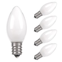 C7 Candelabra Led Light Bulbs - Small Night Light Bulb - 0.6 Watt Equivalent 7W Incandescent, E12 120V Led Lamp, Warm White 2700K Nightlight Replacement Bulb For Window Candles & Chandeliers, 5 Pack