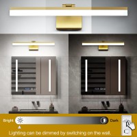 Solfart Modern Dimmable Led Rotatable Vanity Light Bathroom Lighting Fixtures 6000K Modern Golden Light