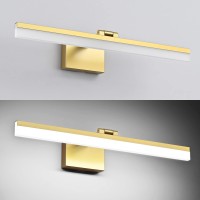 Solfart Modern Dimmable Led Rotatable Vanity Light Bathroom Lighting Fixtures 6000K Modern Golden Light