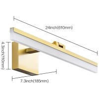 Solfart Modern Dimmable Led Rotatable Vanity Light Bathroom Lighting Fixtures 6000K Modern Golden Light