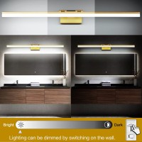 Solfart 47 Inch Dimmable Led Rotatable Vanity Light Fixtures Modern Bathroom Vanity Lighting Over Mirror-Gold