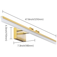 Solfart 47 Inch Dimmable Led Rotatable Vanity Light Fixtures Modern Bathroom Vanity Lighting Over Mirror-Gold