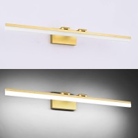 Solfart Dimmable 39.4Inch Modern Led Vanity Light Golden Finished Bathroom Vanity Lighting Fixtures Gold