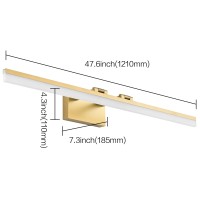 Solfart Dimmable 39.4Inch Modern Led Vanity Light Golden Finished Bathroom Vanity Lighting Fixtures Gold