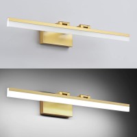 Solfart 31.5 Inch Dimmable Led Modern Golden Bathroom Vanity Lights Led Over Mirror Fixture Acrylic