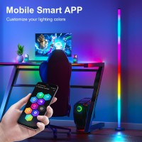 Miheal Led Corner Floor Lamp Rgbww Led Standing Lamp With App Controller Control Music Synic Mood Tall Lamp With Speed Bri