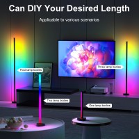 Miheal Led Corner Floor Lamp Rgbww Led Standing Lamp With App Controller Control Music Synic Mood Tall Lamp With Speed Bri