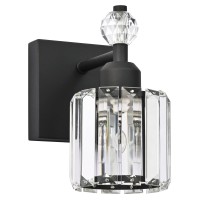 Presde Bathroom Vanity Lights Modern Crystal Black 1 Lights Bathroom Lights Fixtures Over Mirror Bathroom Wall Lighting