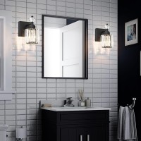 Presde Bathroom Vanity Lights Modern Crystal Black 1 Lights Bathroom Lights Fixtures Over Mirror Bathroom Wall Lighting