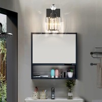 Presde Bathroom Vanity Lights Modern Crystal Black 1 Lights Bathroom Lights Fixtures Over Mirror Bathroom Wall Lighting