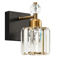 Presde Bathroom Vanity Lights Modern Crystal Black 1 Lights Bathroom Lights Fixtures Over Mirror Bathroom Wall Lighting