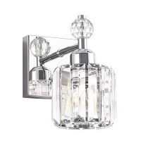 Presde Bathroom Vanity Lights Modern Crystal Chrome 1 Lights Bathroom Lights Fixtures Over Mirror Bath Wall Lamp