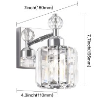 Presde Bathroom Vanity Lights Modern Crystal Chrome 1 Lights Bathroom Lights Fixtures Over Mirror Bath Wall Lamp