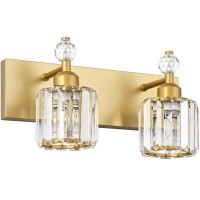 Presde Modern Crystal Chrome 2 Light Bathroom Vanity Light For Bathroom Lighting Fixtures Over Mirror Wall Sconce