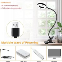 Brokimis Clip On Light Led Reading Book Study Lamp 3 Color Modes 10 Brightness Eye Protection 360 Flexible Gooseneck Student Dor