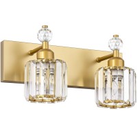 Presde Bathroom Vanity Lights Modern Crystal Gold 1 Lights Bathroom Wall Lights Fixtures Over Mirror Bathroom Lighting