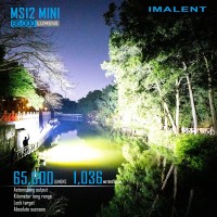 Imalent Ms12 Mini Rechargeable Flashlight 65000 Lumens, High Lumen Led Torch With 12 Cree Xhp 70.2 Leds, Long Beam Distance 1036 Meters, Suitable For Searching And Rescue (Warm Light)