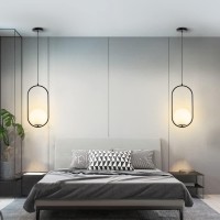 Fulesi Modern Black Globe Pendant Light Set Of 2 Frosted Glass Shade Geometric Hanging Fixture Indoor Adjustable Hanging Pendant Lamp Spherical Lighting For Kitchen Island Bedroom