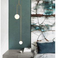 Nordic Creative Pendant Lamp, Personalized Brass Base + Glass Lampshade Chandelier Double Head Design Hanging Lighting For Living Room, Bedroom, Dining Room, Kitchen