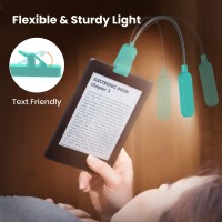 Axx Book Light For Kids, 2 Pack Reading Light For Bed, Rechargeable Clip On Book Light For Reading In Bed At Night - Led, Adjustable Brightness Settings, 450Mah Battery, 1.5 Ounces Lightweight (Blue)