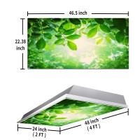 Lorougei Fluorescent Light Covers For Classroom Office - Light Filters Ceiling Led Ceiling Light Covers - 2Ft X 4Ft Drop Ceiling Fluorescent Decorative - Tree Leaves Sky Clouds Pattern