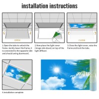 Lorougei Fluorescent Light Covers-For Ceiling Light Diffuser Panels - Fluorescent Light Covers For Classroom Office - 2Ft X 4Ft Drop Ceiling Fluorescent Decorative - Tree Leaves Sky Clouds Pattern