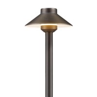 Gardenreet Landscape Path Lights Brass, 12V Low Voltage Pathway Lights Wired, Outdoor Garden Lights Led Waterproof, Hat Top Bronze For Yard Walkway Driveway Without G4 Bulb