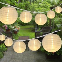 Vigdur Lantern - Decorative String Lights With 10 Led White Hanging Lights Plug In Paper Light For Indoor Bedroom Party Outdoor Patio Backyard Use,9.84Ft