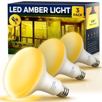 Bug Lights For Outside, Br30 Led Yellow Bug Light Bulbs 65W Equivalent 11W, E26 Base 5/6 Inch Recessed, Dimmable Flood Light Bulbs Outdoor Light Bulbs For Porch Lights Patio Deck Backyard, 3 Pack