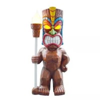 Boxwizard Tiki Totem Figurine Solar Light Outdoor Garden Decor, Solar Powered Led Outdoor Decor Garden Light For Porch Lawn Decoration, Anger