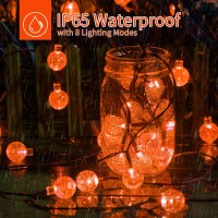 Solar Halloween String Lights Outdoor 60 Led 36 Feet Crystal Globe String Lights With 8 Lighting Modes Waterproof Solar Powered