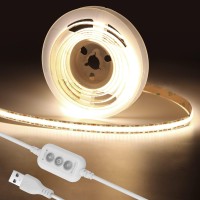 Usb Cob Led Strip Lights 4.92Ft/1.5M,5V 480Leds 1200Lm Dimmable Cob Led Light Strip 4000K Natural White Cri90 Usb Tv Backlight,Flexible Under Cabinet Tape Light For Bedroom,Kitchen,Home Diy Lighting