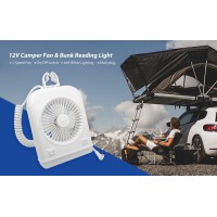 Dream Lighting 12Volt Rv Camper Fan And Led Reading Light For Rv Pop Up Camping Interior Soft White Lighting With Onoff Switch