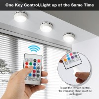 Narundren Puck Lights With Remote, Closet Light,Under Cabinet Lights,Christmas Lights,Lights Remote Color Changing Dimmable,For Display Cabinet (6 Packs)